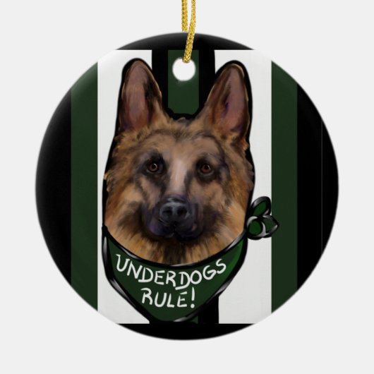 Duitse Herdershond Underdog Keramisch Ornament (Voorkant)