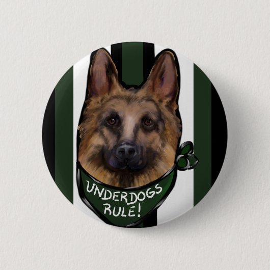 Duitse Herdershond Underdog Ronde Button 5,7 Cm (Voorkant)