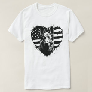 Duitse Herdershond USA Amerikaanse Vlag 4 juli T-shirt