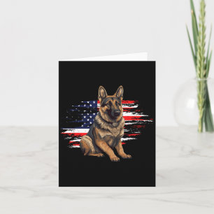 Duitse Herdershond Usa Vlag 4 Juli Hond Vader Kaart