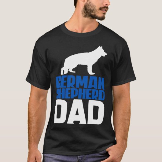 Duitse Herdershond Vader Blauw T-shirt (Voorkant)