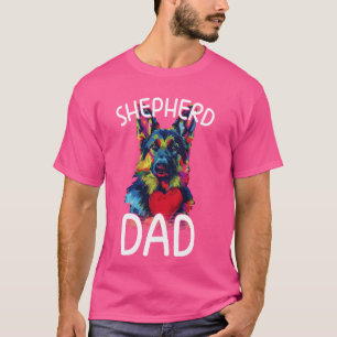Duitse Herdershond Vader Design Pop Art Heren Duit T-shirt
