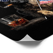 Duitse Herdershond Vader Patriottische Amerikaanse Poster (Hoek)