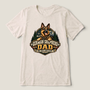 Duitse Herdershond Vader Trouw Vintage Badge Tri-Blend Shirt