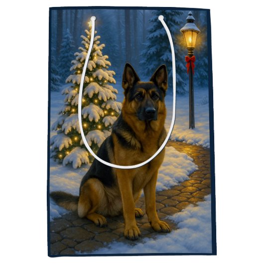 Duitse Herdershond Vakantie Medium Cadeauzakje (Voorkant)
