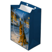 Duitse Herdershond Vakantie  Medium Cadeauzakje (Voorkant Gekanteld)