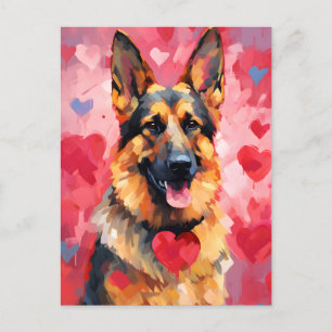 Duitse Herdershond Valentijnsdag Briefkaart