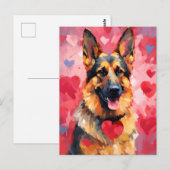 Duitse Herdershond Valentijnsdag Briefkaart (Voorkant / Achterkant)