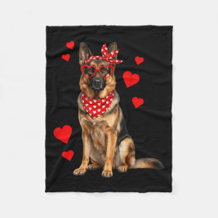 Duitse Herdershond Valentijnsdag Hond Liefhebber H Fleece Deken