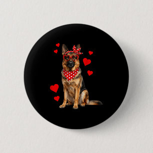 Duitse Herdershond Valentijnsdag Hond Liefhebber H Ronde Button 5,7 Cm