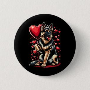 Duitse Herdershond Valentijnsdag Hondeneigenaar Wa Ronde Button 5,7 Cm