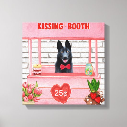 Duitse Herdershond Valentijnsdag Kusstand Canvas Afdruk (Voorkant)