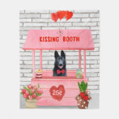 Duitse Herdershond Valentijnsdag Kusstand Fleece Deken (Voorkant)