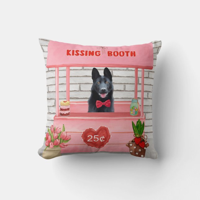 Duitse Herdershond Valentijnsdag Kusstand Kussen (Voorkant)
