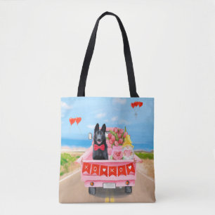 Duitse Herdershond Valentijnsdag Vrachtauto Hartje Tote Bag