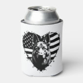 Duitse herdershond VS Amerikaanse vlag 4 juli Blikjeskoeler (Blikje Voorkant)