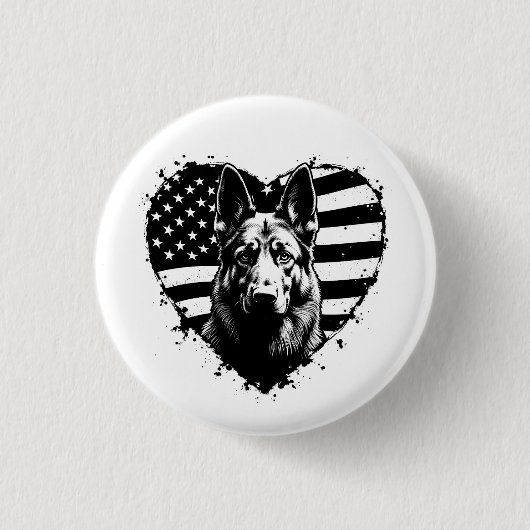 Duitse herdershond VS Amerikaanse vlag 4 juli Ronde Button 3,2 Cm (Voorkant)