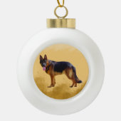 Duitse herdershond Waterverf Keramische Bal Ornament (Voorkant)