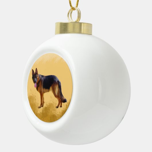 Duitse herdershond Waterverf Keramische Bal Ornament (Rechts)