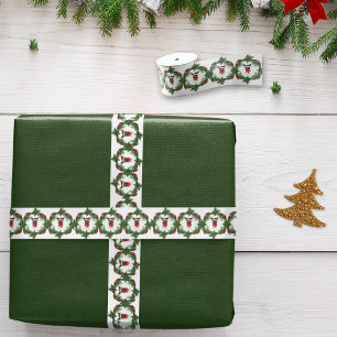 Duitse Herdershond Waterverf Kerstman Hoed Kerstmi Grosgrain Lint