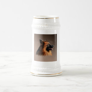 Duitse herdershond Waterverf kunstportret Bierpul