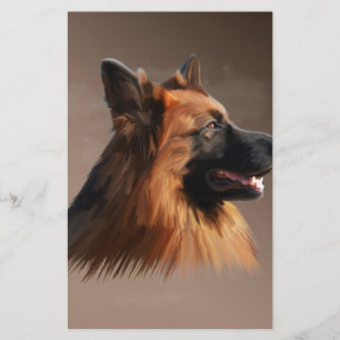Duitse herdershond Waterverf kunstportret Briefpapier