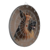 Duitse herdershond Waterverf kunstportret Dartbord (Voorkant Links)