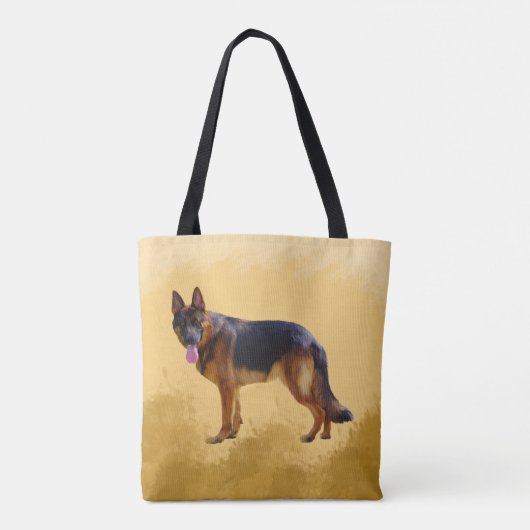Duitse herdershond Waterverf Tote Bag (Achterkant)