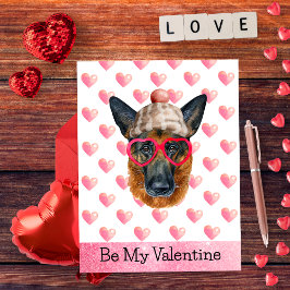 Duitse Herdershond Wees Mijn Valentijnshond Valent Feestdagenkaart