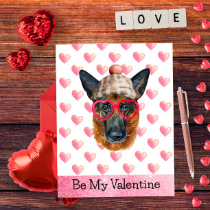 Duitse Herdershond Wees Mijn Valentijnshond Valent Feestdagenkaart
