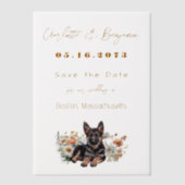 Duitse herdershond Wildflowers Save the Date Vellum Uitnodigingen (Voorkant)