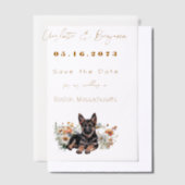 Duitse herdershond Wildflowers Save the Date Vellum Uitnodigingen (Offset)