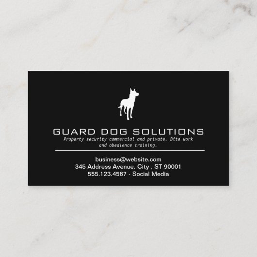 Duitse Herdershond Zittend | Hondentrainer Visitekaartje (Achterkant)