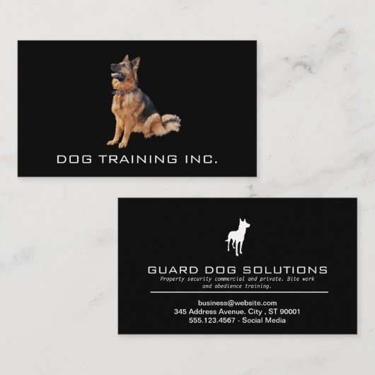 Duitse Herdershond Zittend | Hondentrainer Visitekaartje (Voorkant / Achterkant)