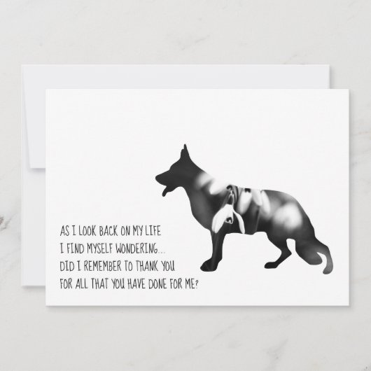Duitse herdershond Zwart Bedankkaart (Voorkant)