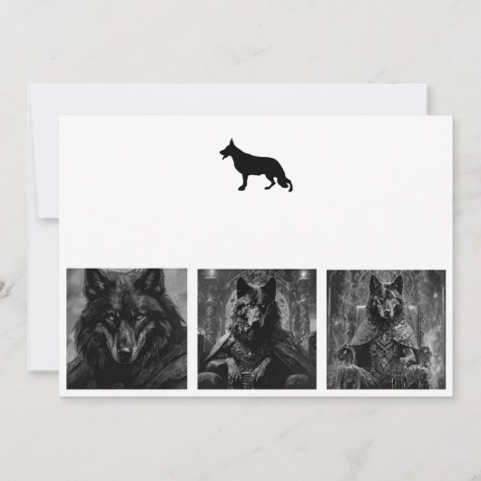 Duitse herdershond Zwart Bedankkaart (Achterkant)