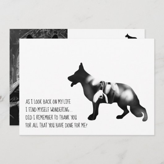 Duitse herdershond Zwart Bedankkaart (Voorkant / Achterkant)