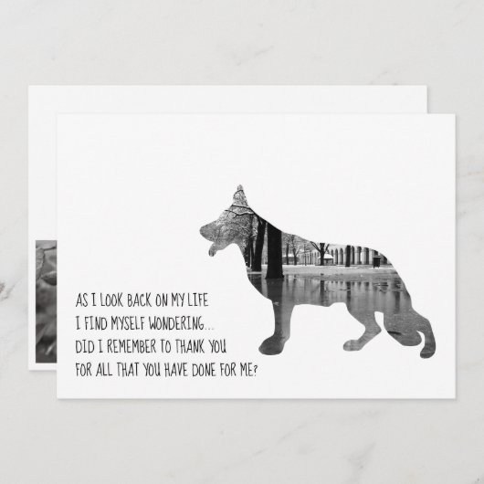 Duitse herdershond Zwart Bedankkaart (Voorkant / Achterkant)