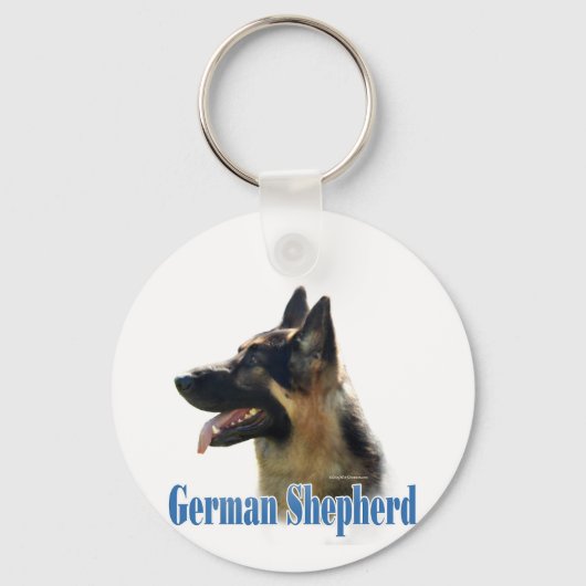 Duitse Herdershond (zwart/tan) Naam Sleutelhanger (Voorkant)