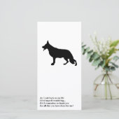 Duitse Herdershond Zwarte Silhouet Bedankkaart (Staand voorkant)