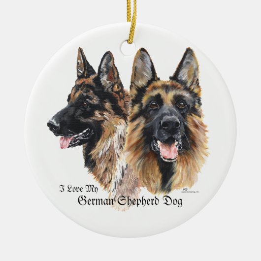 Duitse herdershonden keramisch ornament (Voorkant)