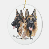 Duitse herdershonden keramisch ornament (Links)