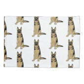 Duitse herdershonden patroon | Leuke huisdier kuns Kussensloop (Achterkant)