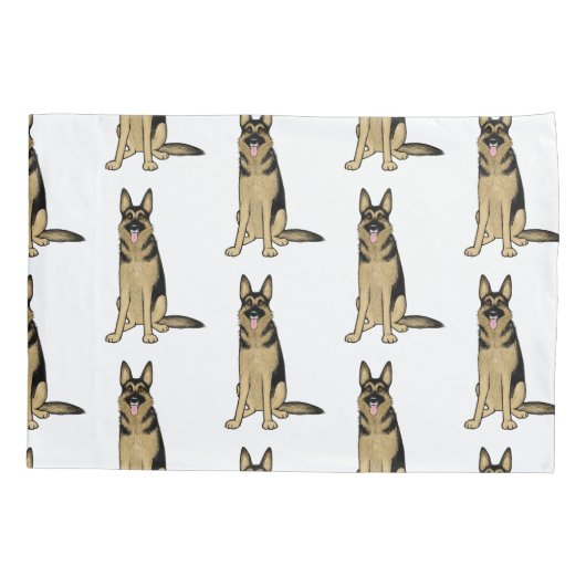 Duitse herdershonden patroon | Leuke huisdier kuns Kussensloop (Achterkant)