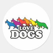 Duitse Herdershonden Ronde Sticker (Voorkant)