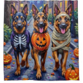 Duitse Herdershonden Trick-or-Treating Halloween Douchegordijn (Voorkant)