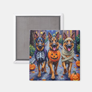 Duitse Herdershonden Trick-or-Treating Halloween Magneet