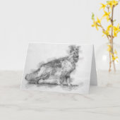 Duitse herdershondschets Folded Wenskaart. Kaart (Gele Bloem)
