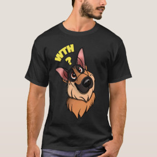 Duitse herderskop die wat in de nek kantelt t-shirt