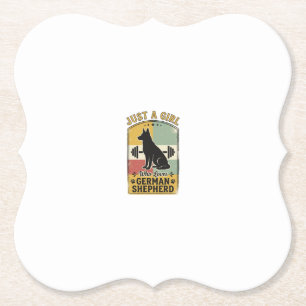 Duitse Herdersmeisje Vintage Hond Liefhebber Shirt Kartonnen Onderzetters